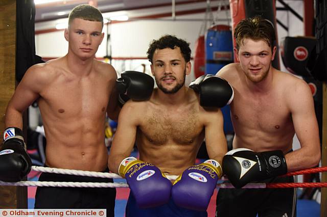 Three new professional boxers at Ben Lancaster's gym. PIC shows L-R: Jack Rafferty, Joe Eko and Jack Kilgannon.