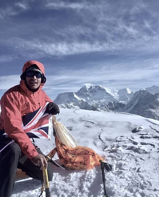 WHAT a view! Phil Nolan on the summit of Mera Peak at more than 21,000ft