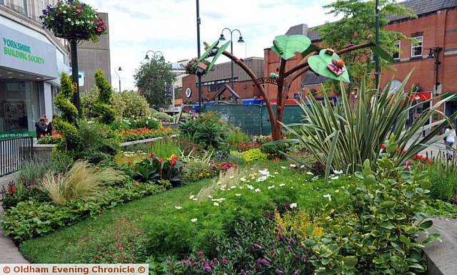 Bloom and Grow display, 'The Bug Hotel' in Oldham town centre.