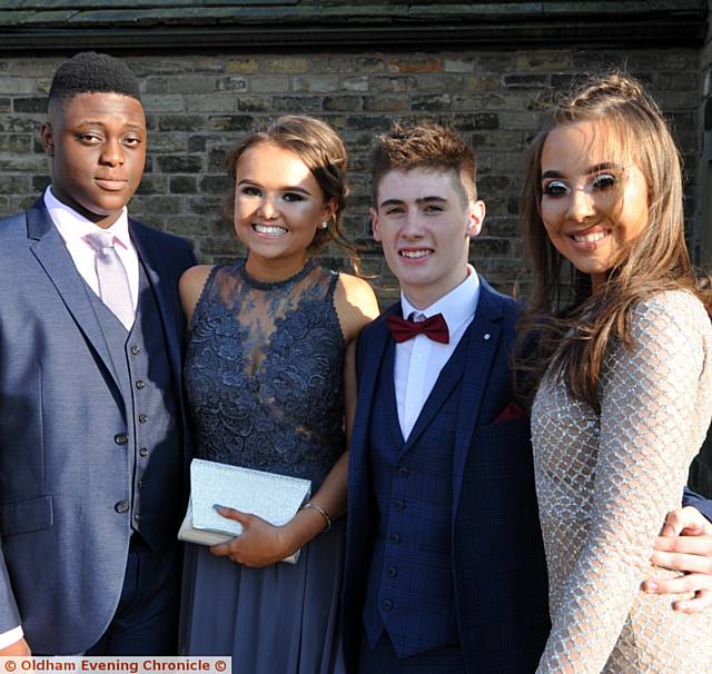 Newman RC College prom at the White Hart, Lydgate. Left to right, Liberty Moyo, Abby Winnard, Lewis Maylor, Millie Ratcliffe.