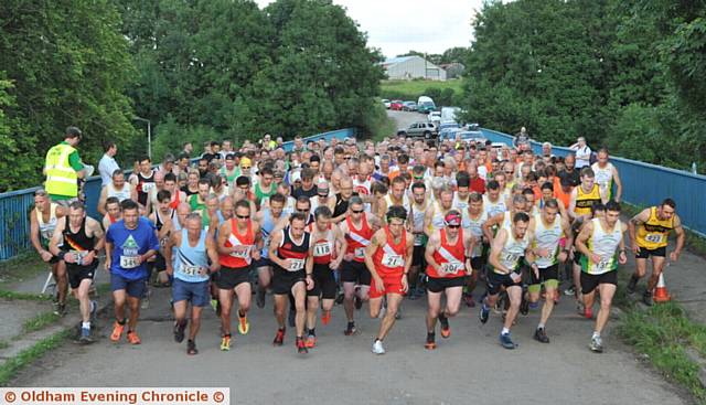 AND THEY'RE OFF . . . the Royton Trail race gets under way