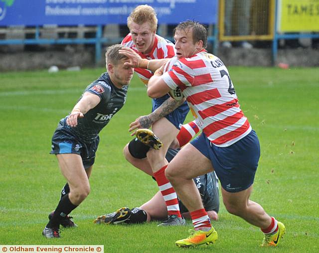 Oldham V Rochdale Hornets, Adam Clay scores Oldham's 2nd try