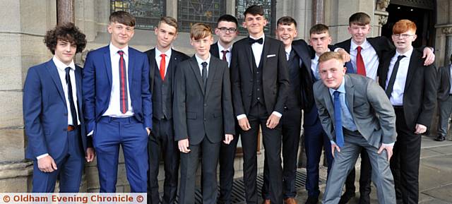 CLASS of 2017 . . . just the lads outside Rochdale Town Hall