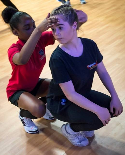 PUPILS rehearse their dance performance