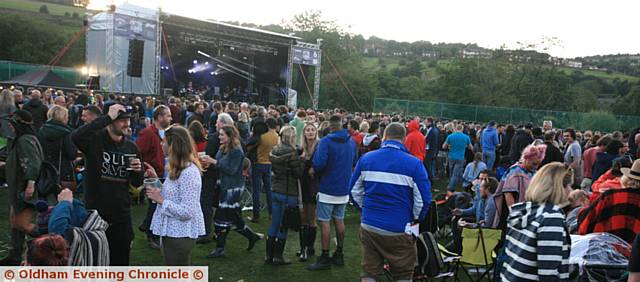 thousands . . . The first Cotton Clouds Festival at Saddleworth Cricket Club attracted 3,500 music lovers