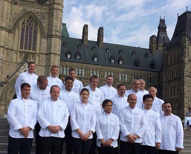 STATE visit: Graham Howarth with Le Club des Chefs des Chefs at the Canadian parliament in Ottawa