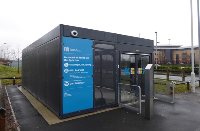 A new cycling hub has been set up at Hollinwood metrolink station