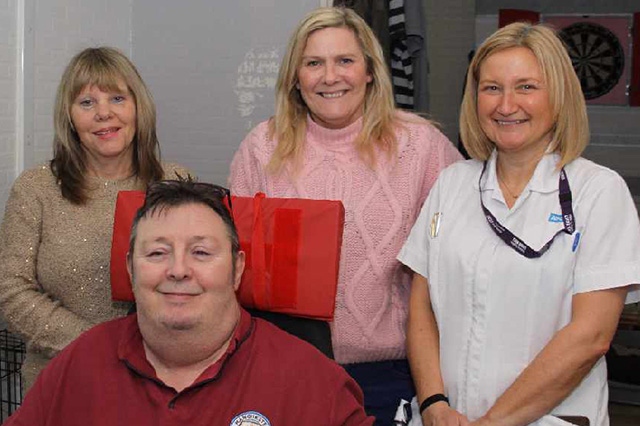Billy Duckworth (front) and his care team – Back (left to right): Christine McConkie, Carer; Tracey Edge, Carer and Jane Munro, Podiatrist.