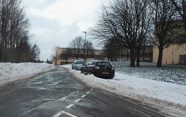 Cars were still abandoned on Oldham Edge this morning