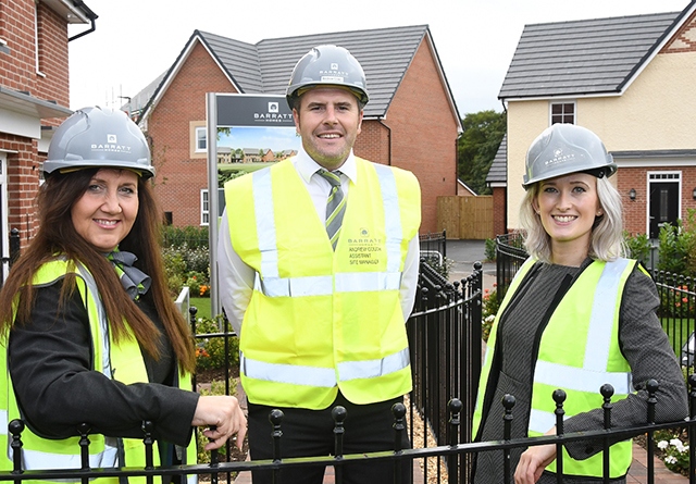 Women can build a successful career in construction. Pictured (left to right) are Dianne Mappin (Barratt sales adviser), Andrew Couch (assistant site manager) and Elaine Caulfield (sales manager)