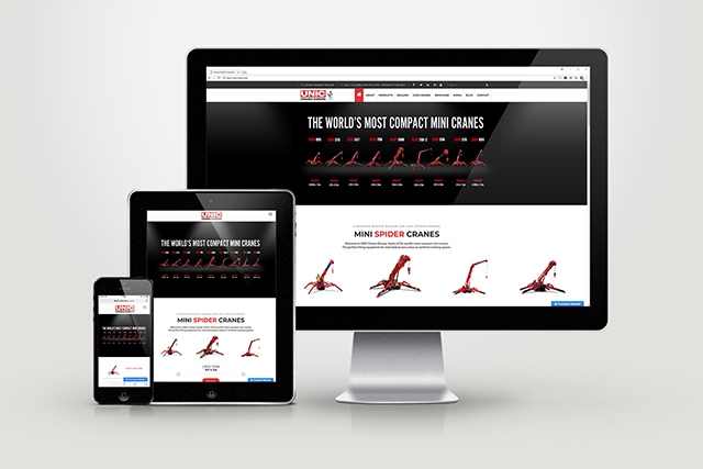 UNIC Cranes' new website has been designed by the company’s own in-house marketing team