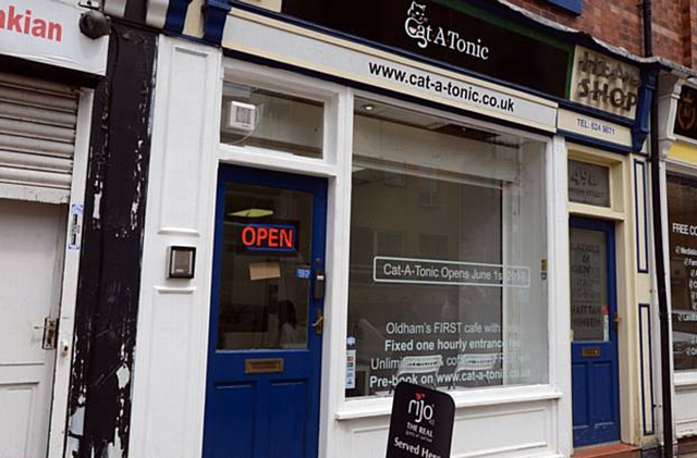 The Cat-A-Tonic cat cafe on Union Street in Oldham