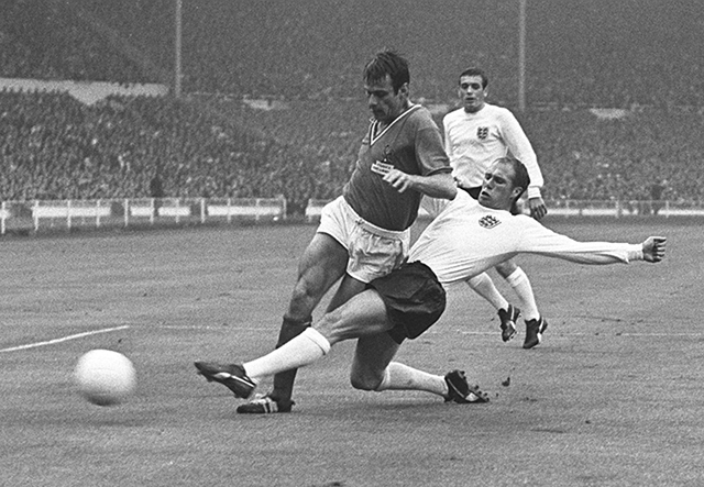 Ray Wilson in action for England against France