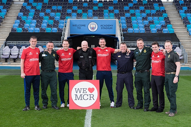 Gearing up for Sunday's fund-raising match Manchester City’s Academy Stadium