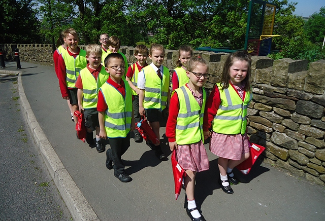 Putting their best foot forward to mark 'Walk to School Week'
