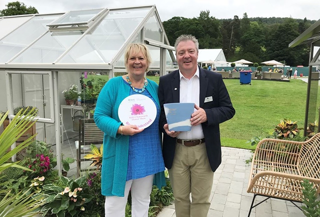 Pictured left to right: Sue Biggs, RHS Director General and Christopher White, Sales Manager at Hartley Botanic