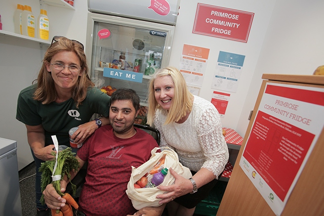 Pictured at the launch event are (left to right): Jo Green (ifOldham), Primrose Bank resident Usman Khan, and Great Places Community Development Coordinator Jan Wade