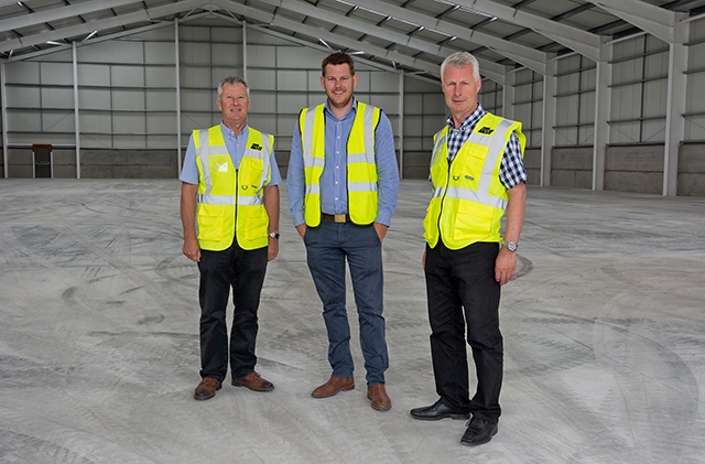 Pictured (left to right) at the new HPP warehouse are Martin Hill, Karl Parker and Stephen Hill