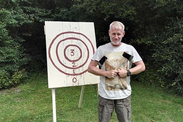 David Speed and his axe-throwing essentials