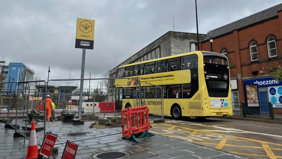 A Bee Network bus in Oldham