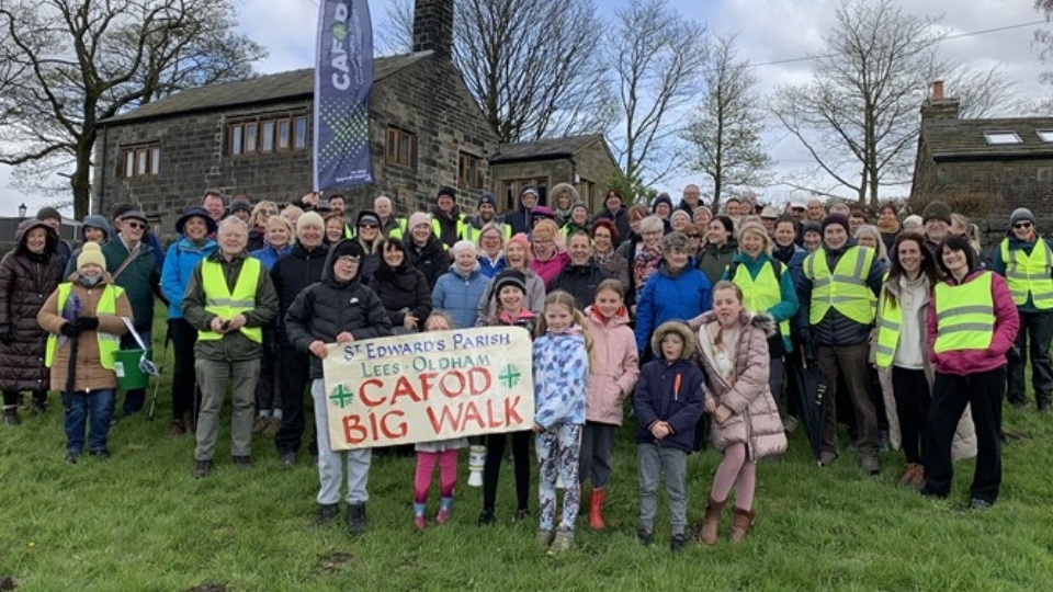 A group from St Edward’s RC Church in Lees took part in a sponsored walk in aid of CAFOD