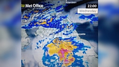 An image, courtesy of the Met Office on X, formerly known as Twitter, shows last night's weather pattern