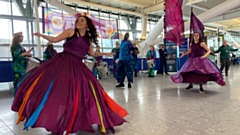 The nine drummers and four dancers gave ten performances over the day, entertaining passengers in Terminals 2, 3 and 5