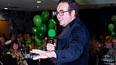 Comedian, presenter and actor Colin Manford in full flow