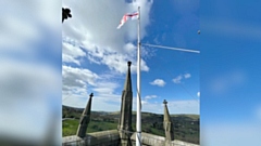 The new flag flies atop St Chad's Church