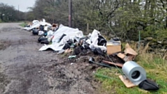 Rubbish has been dumped at Harrop Edge Lane, off Huddersfield Road in Delph