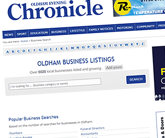 Oldham Chronicle business listings example