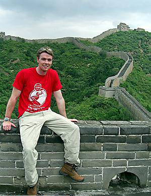 WONDER WALL . . . Tom Lord at the Great Wall of China
WONDER WALL . . . Tom Lord at the Great Wall of China
