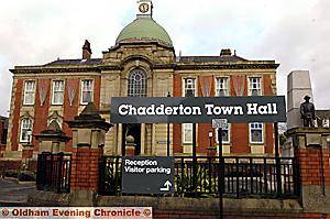 The new sign outside Chadderton Town Hall. The new sign outside Chadderton Town Hall.