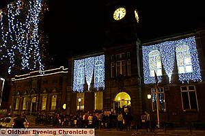 Christmas lights switch on in Royton. 
