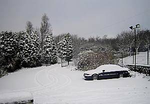 96.2 The Revolution's new boss Steve Penk got a welcome to the Oldham winter — this is his car at the Oldham Edge studios 