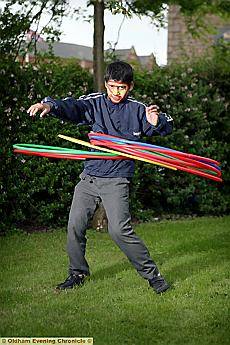 Abdul Quahar,11, has hoops of fun