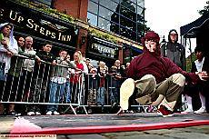 The 'Fresh Breakers' street dancers entertain the crowds at the Oldham Festival of Diversity.
