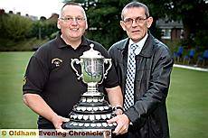 Alan Hodson (left) receives trophy from Sports Editor Bob Young Alan Hodson (left) receives trophy from Sports Editor Bob Young