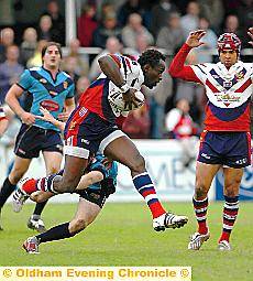 Winger Lucas Onyango on the charge