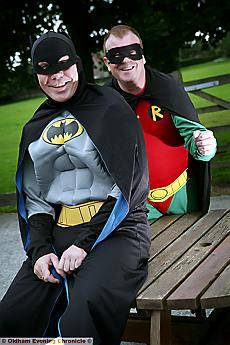 Ross Wilcock as Batman and Ian Taylor as Robin. 
