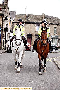 On the hoof beat... Wendy Towney on Ben Braitain (left) and Annie Rodgers in Cicero. 
