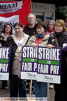 Rally by Unison members outside Queen Elizabeth Hall. Rally by Unison members outside Queen Elizabeth Hall.