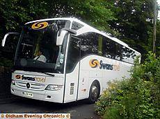 A coach gets stuck on Thornley Lane A coach gets stuck on Thornley Lane