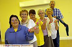 FIGHTING back to health are (from the left) Joyce Weir, Margaret Barnett, Penny Hartley, Connie Schofield, Helen Procter and Colin Whitehead