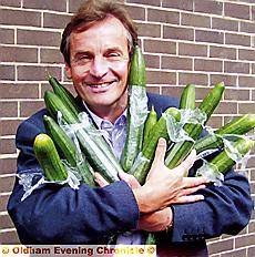 EURO-MP Chris Davies and shrink-wrapped cucumbers 