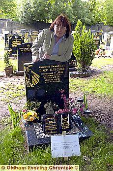 JULIE FLETCHER will mark the first anniversary of her father’s death on Saturday with a battle to get his name engraved on his headstone.