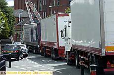 HEAVY load . . . lorries on the busy Beal Lane crossing where the traffic survey was held HEAVY load . . . lorries on the busy Beal Lane crossing where the traffic survey was held