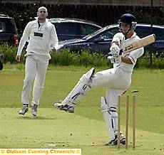 SADDLEWORTH’S Matthew Cook is bowled by Dean Watkinson. 