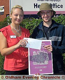 CHRIS received his prize from Claire Johnson, First’s marketing manager CHRIS received his prize from Claire Johnson, First’s marketing manager