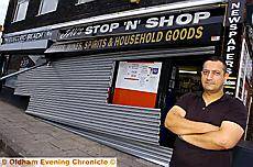 Shopkeeper Javad Anwas following the attack on his shop in Shaw Shopkeeper Javad Anwas following the attack on his shop in Shaw